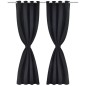 vidaXL Cortinas opacas 2 piezas con ojales de metal 135x175 cm negras