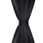 vidaXL Cortinas opacas 2 piezas con ojales de metal 135x175 cm negras