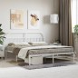 vidaXL Estructura de cama de metal con cabecero blanco 180x200 cm vidaXL Estructura de cama de metal con cabecero blanco 180x200 cm