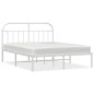 vidaXL Estructura de cama de metal con cabecero blanco 180x200 cm vidaXL Estructura de cama de metal con cabecero blanco 180x200 cm