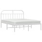 vidaXL Estructura de cama de metal con cabecero blanco 180x200 cm vidaXL Estructura de cama de metal con cabecero blanco 180x200 cm