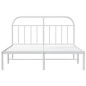 vidaXL Estructura de cama de metal con cabecero blanco 180x200 cm vidaXL Estructura de cama de metal con cabecero blanco 180x200 cm