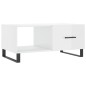 vidaXL Mesa de centro madera contrachapada blanco brillo 90x50x40 cm