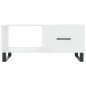 vidaXL Mesa de centro madera contrachapada blanco brillo 90x50x40 cm