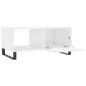 vidaXL Mesa de centro madera contrachapada blanco brillo 90x50x40 cm