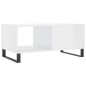 vidaXL Mesa de centro madera contrachapada blanco brillo 90x50x40 cm