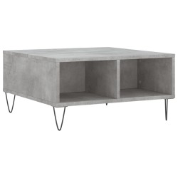 vidaXL Mesa de centro madera de ingeniería gris hormigón 60x60x30 cm