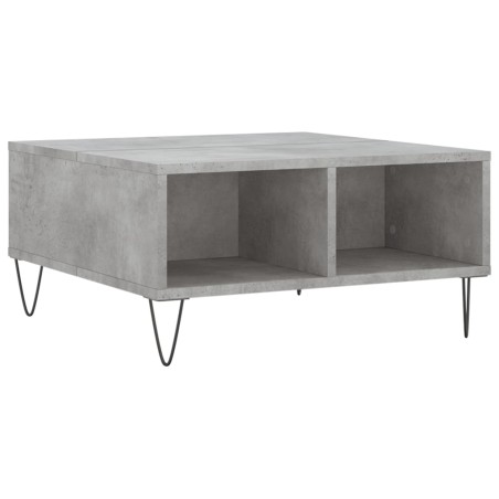 vidaXL Mesa de centro madera de ingeniería gris hormigón 60x60x30 cm