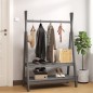 vidaXL Perchero de madera maciza de pino gris 100x45,5x150 cm vidaXL Perchero de madera maciza de pino gris 100x45,5x150 cm