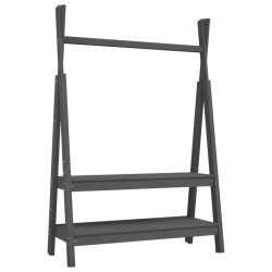 vidaXL Perchero de madera maciza de pino gris 100x45,5x150 cm