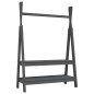 vidaXL Perchero de madera maciza de pino gris 100x45,5x150 cm vidaXL Perchero de madera maciza de pino gris 100x45,5x150 cm