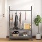 vidaXL Perchero de madera maciza de pino gris 100x45,5x150 cm vidaXL Perchero de madera maciza de pino gris 100x45,5x150 cm