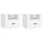 vidaXL Mesitas de noche de pared 2 uds blanco 50x36x40 cm