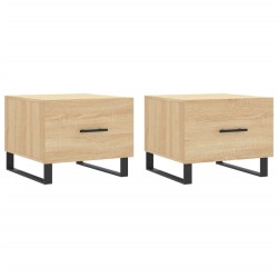 vidaXL Mesas de centro 2 uds madera ingeniería roble Sonoma 50x50x40cm