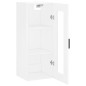 vidaXL Armario de pared blanco brillante 34,5x34x90 cm