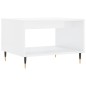 vidaXL Mesa de centro madera de ingeniería blanco brillo 60x50x40 cm vidaXL Mesa de centro madera de ingeniería blanco brillo 60x50x40 cm