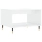 vidaXL Mesa de centro madera de ingeniería blanco brillo 60x50x40 cm vidaXL Mesa de centro madera de ingeniería blanco brillo 60x50x40 cm