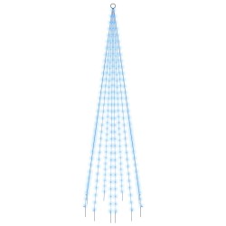 vidaXL Árbol de Navidad en asta de bandera 310 LED azul 300 cm