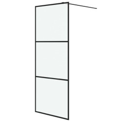 vidaXL Mampara de ducha vidrio ESG esmerilado negro 80x195 cm