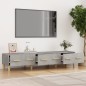 vidaXL Mueble de TV madera contrachapada gris hormigón 150x34,5x30 cm vidaXL Mueble de TV madera contrachapada gris hormigón 150x34,5x30 cm