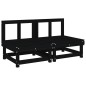 vidaXL Sofás centrales con cojines 2 uds madera maciza de pino negro vidaXL Sofás centrales con cojines 2 uds madera maciza de pino negro