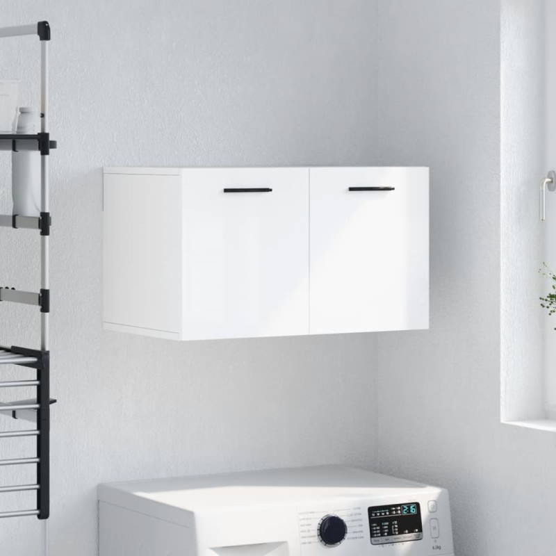 vidaXL Armario pared madera contrachapada blanco brillo 60x36,5x35 cm vidaXL Armario pared madera contrachapada blanco brillo 60x36,5x35 cm