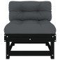 vidaXL Sofás centrales con cojines 2 uds madera maciza de pino negro vidaXL Sofás centrales con cojines 2 uds madera maciza de pino negro