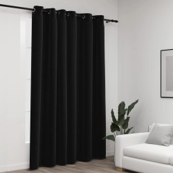 vidaXL Cortina opaca con ojales look de lino gris antracita 290x245 cm