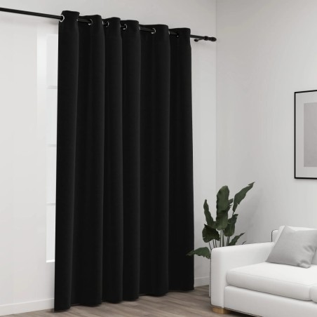 vidaXL Cortina opaca con ojales look de lino gris antracita 290x245 cm