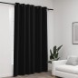 vidaXL Cortina opaca con ojales look de lino gris antracita 290x245 cm vidaXL Cortina opaca con ojales look de lino gris antracita 290x245 cm