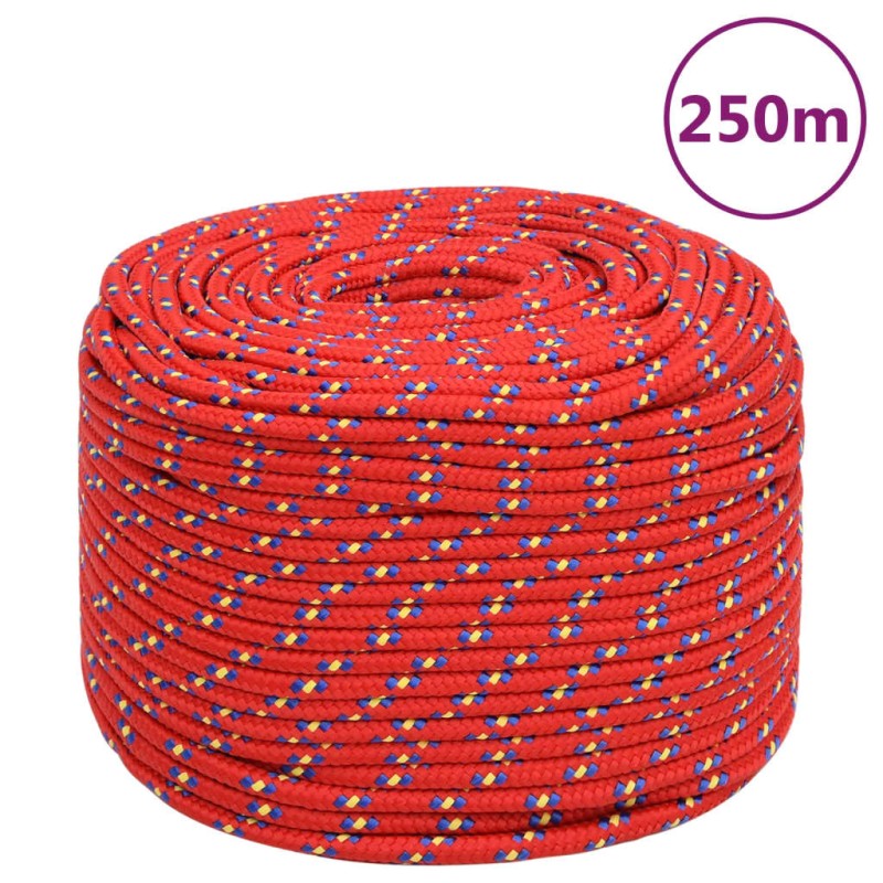 vidaXL Cuerda de barco polipropileno rojo 8 mm 250 m vidaXL Cuerda de barco polipropileno rojo 8 mm 250 m