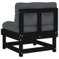 vidaXL Sofás centrales con cojines 2 uds madera maciza de pino negro vidaXL Sofás centrales con cojines 2 uds madera maciza de pino negro