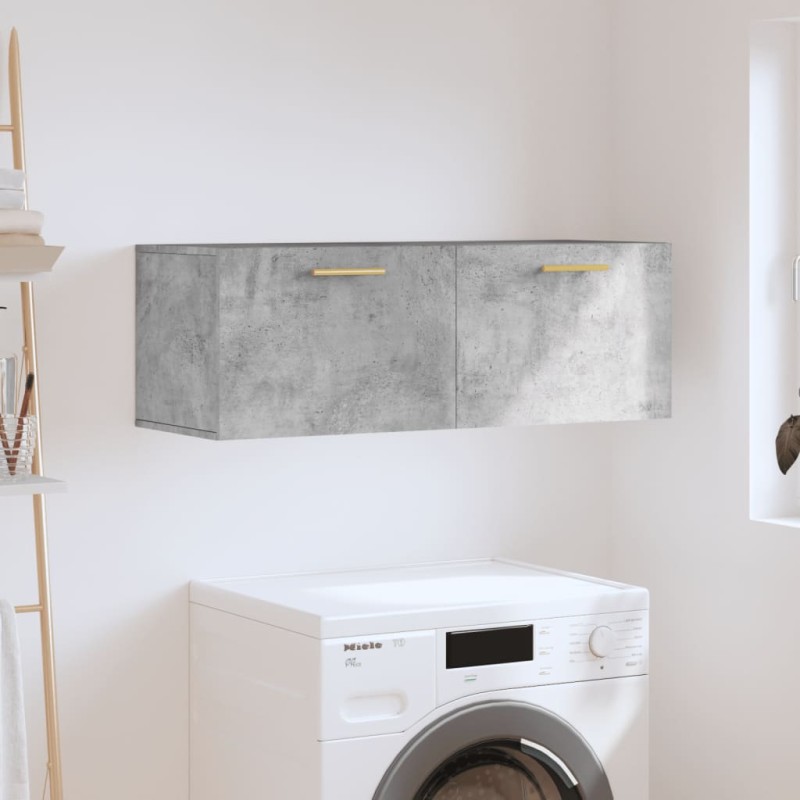 vidaXL Armario de pared madera ingeniería gris hormigón 100x36,5x35 cm vidaXL Armario de pared madera ingeniería gris hormigón 100x36,5x35 cm
