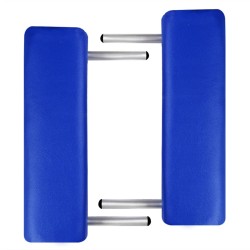  vidaXL Camilla de masaje plegable 2 zonas estructura de madera azul