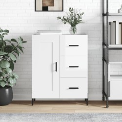 vidaXL Aparador de madera contrachapada blanco brillante 69,5x34x90 cm
