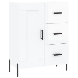 vidaXL Aparador de madera contrachapada blanco brillante 69,5x34x90 cm