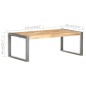 vidaXL Mesa de centro madera de mango rugosa 110x60x40 cm