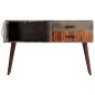 vidaXL Mesa consola de madera maciza de mango gris 120x35x75 cm vidaXL Mesa consola de madera maciza de mango gris 120x35x75 cm