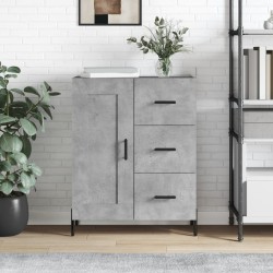 vidaXL Aparador de madera de ingeniería gris hormigón 69,5x34x90 cm
