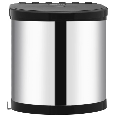 vidaXL Papelera de cocina empotrada acero inoxidable 8 L