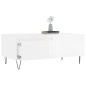 vidaXL Mesa de centro madera contrachapada blanco brillo 90x50x36,5 cm vidaXL Mesa de centro madera contrachapada blanco brillo 90x50x36,5 cm
