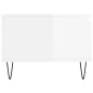 vidaXL Mesa de centro madera contrachapada blanco brillo 90x50x36,5 cm vidaXL Mesa de centro madera contrachapada blanco brillo 90x50x36,5 cm