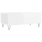 vidaXL Mesa de centro madera contrachapada blanco brillo 90x50x36,5 cm vidaXL Mesa de centro madera contrachapada blanco brillo 90x50x36,5 cm