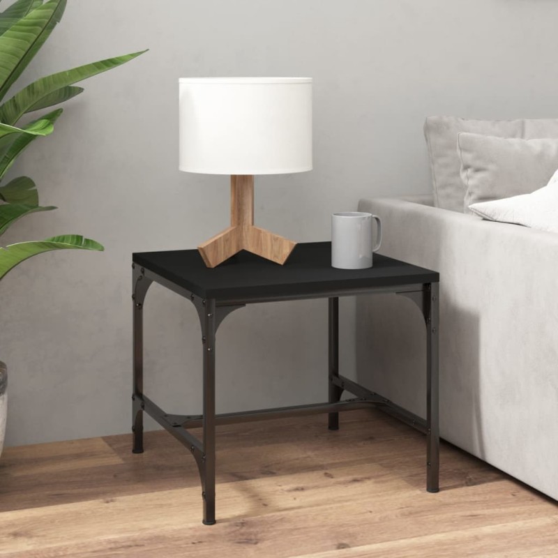 vidaXL Mesa auxiliar de madera contrachapada negro 40x40x35 cm vidaXL Mesa auxiliar de madera contrachapada negro 40x40x35 cm