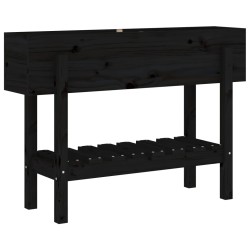 vidaXL Arriate elevado de jardín madera maciza pino negro 101x30x69 cm