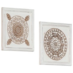 vidaXL Paneles de pared tallados a mano 2 unidades MDF 40x40x1,5cm