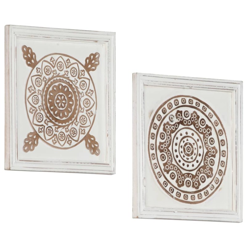 vidaXL Paneles de pared tallados a mano 2 unidades MDF 40x40x1,5cm vidaXL Paneles de pared tallados a mano 2 unidades MDF 40x40x1,5cm