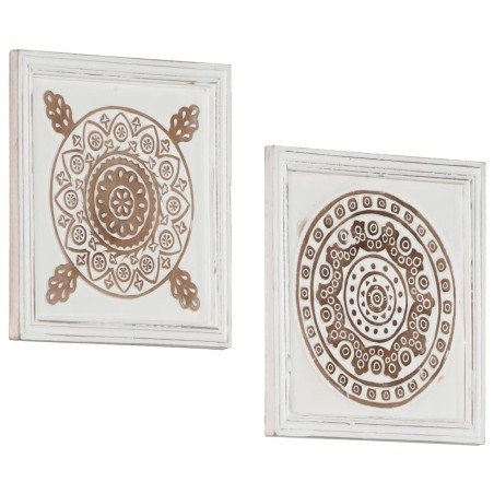 vidaXL Paneles de pared tallados a mano 2 unidades MDF 40x40x1,5cm