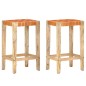 vidaXL Taburetes de bar 2 piezas cuero auténtico marrón 75 cm