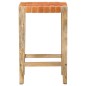 vidaXL Taburetes de bar 2 piezas cuero auténtico marrón 75 cm